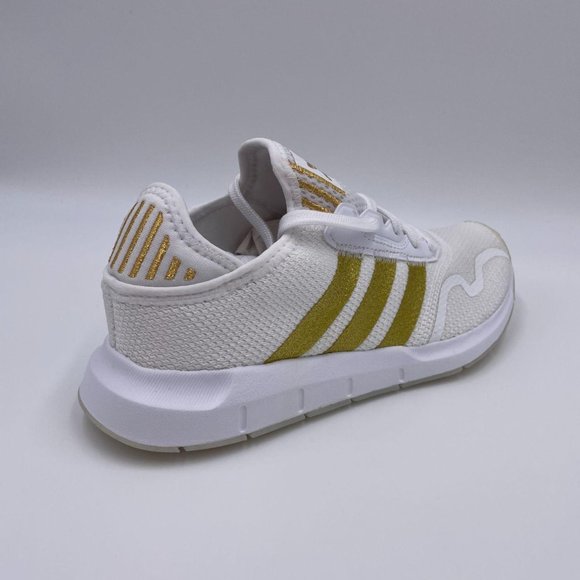 adidas Swift Run White / Gold Womens Shoes - Picture 8 of 9